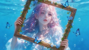 水下可爱女孩