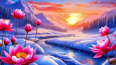 梦境中的雪原莲花
