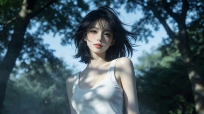 治愈树影下女孩