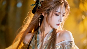 古风秋日氛围感汉服美人