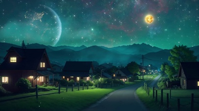 唯美夏日夜晚乡村星空