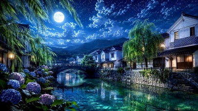 月夜水乡