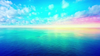 彩霞 大海  4K