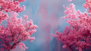 樱花树木带鱼屏