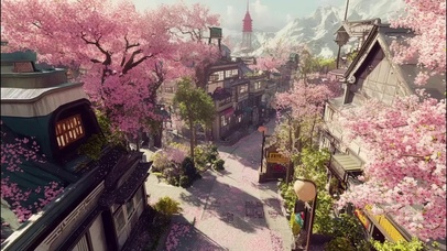 春日绚烂午后阳光街景