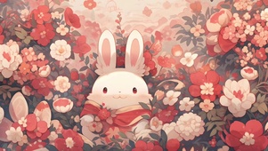 花丛兔子