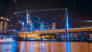 科技数字夜景城市