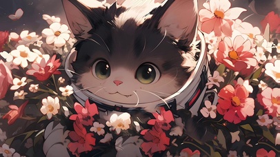 鲜花猫猫