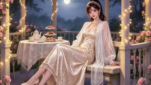美女 夜景
