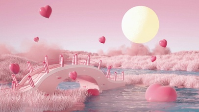 粉色七夕桥