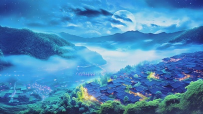大气磅礴乡村美景