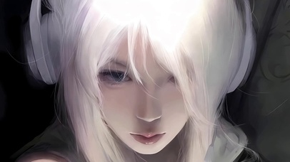 耳机白毛少女