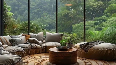 护眼窗外绿景带鱼屏