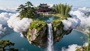 悬浮的岛屿小屋