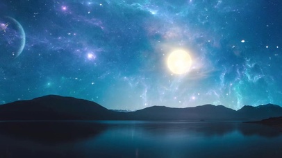 唯美大海星空带鱼屏