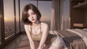 窗边黄昏少女
