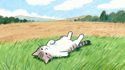 可爱猫咪躺着草地