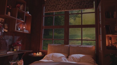 躺在床上听雨声