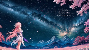 星空下的女孩