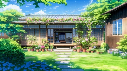 木屋庭院