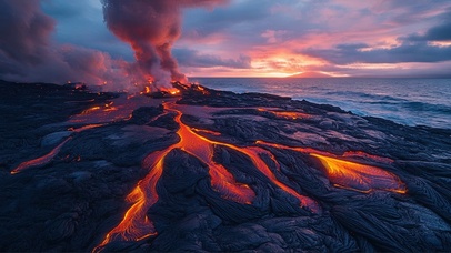 奇异火山岛熔岩
