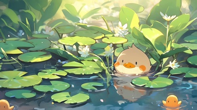 荷塘小鸭