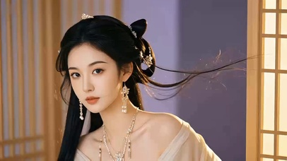 古风阁楼长发美女