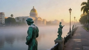 静谧欧式河畔步道