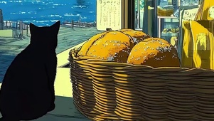 蓝天白云海景猫咪带鱼屏