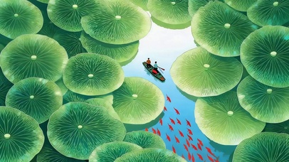 唯美的荷塘