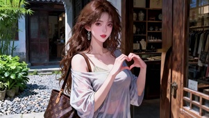 爱心手势少女