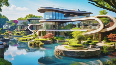 清新护眼水域别墅