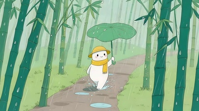 雨天竹林散步