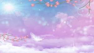 你好四月樱花蓝天蓝色文字控唯美
