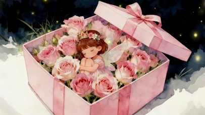 可爱礼物小女孩