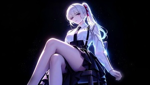 校服高马尾白发御姐