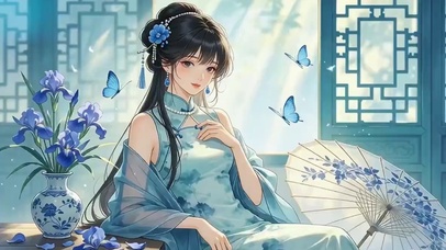一窗青影
