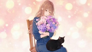 女孩与猫咪