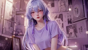 甜酷漫画美少女莫宁