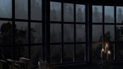 舒适森林雷电窗外雨