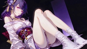 雷电将军紫发美少女