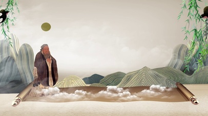 古风中国风文化国学孔子杨柳燕子