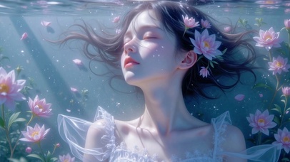 唯美水中花 