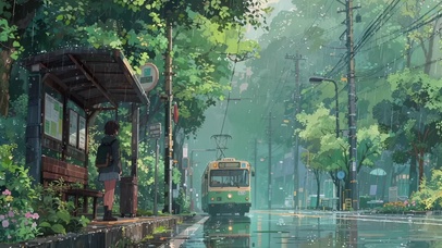 雨天车站