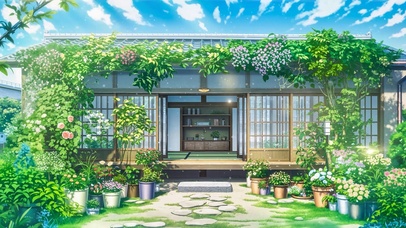 木屋庭院