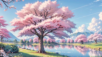 粉色樱树
