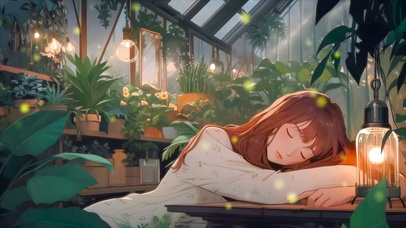 安静的花房女孩