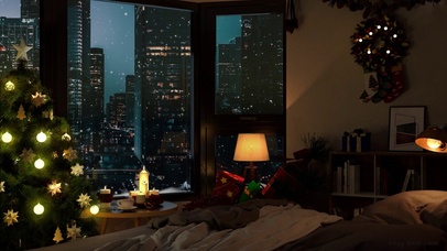 城市公寓圣诞氛围