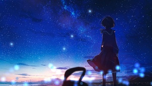 星空下女孩