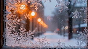 冬窗雪景
